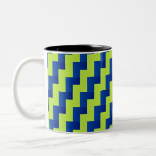 Überschneidungen von Blau und Grün Zweifarbige Tasse