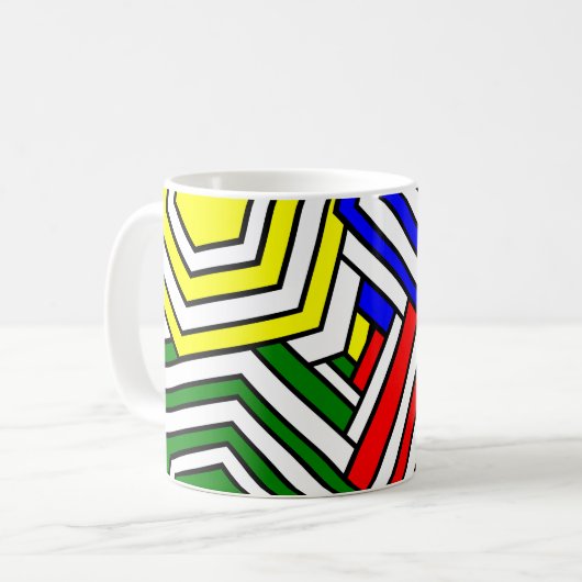 Überschneidungen von Hexagons Kaffeetasse (Vorderseite Links)