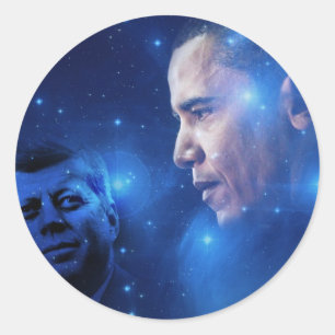 Überschreiten der Fackel, John F. Kennedy Barack Runder Aufkleber