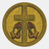 ÜBERSCHREITEN UND PRAYEN RUNDER AUFKLEBER (Vorderseite)