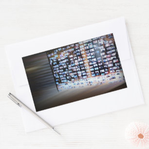 Überschreiten von Online-Grenzen Rechteckiger Aufkleber