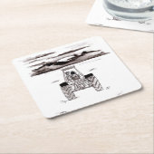 Überschrift in den rechteckiger pappuntersetzer (angewinkelt)