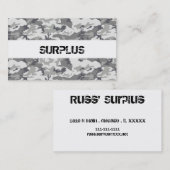 Überschüssige städtische Camouflage Visitenkarte (Vorne/Hinten)