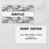 Überschüssige städtische Camouflage Visitenkarte (Vorne/Hinten)