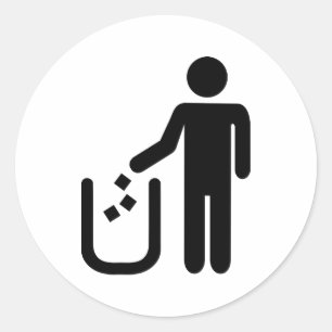 Überschüssiger Abfall der Sänfte Runder Aufkleber