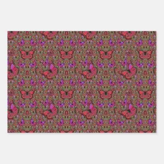 Überschwängliche Schmetterlinge Geschenkpapier Set (Vorderseite)