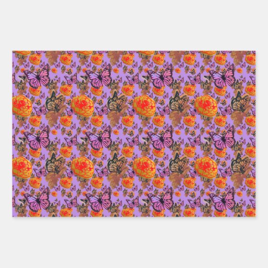 Überschwängliche Schmetterlinge Geschenkpapier Set (Vorderseite 3)