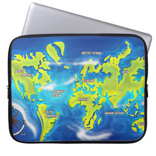 Überschwemmte Erde Karte Laptopschutzhülle