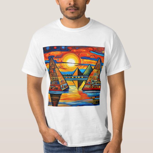 Überschwemmte Pyramiden T-Shirt (Vorderseite)