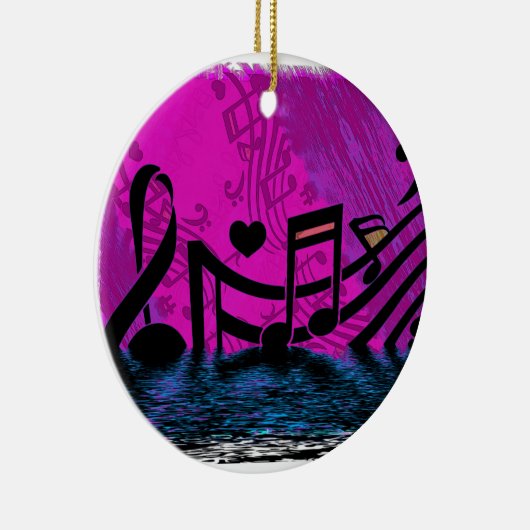 Überschwemmungen in - musikalische Hinweise Keramik Ornament (Rechts)