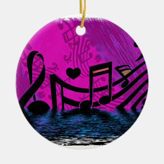 Überschwemmungen in - musikalische Hinweise Keramik Ornament (Vorne)