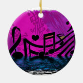 Überschwemmungen in - musikalische Hinweise Keramik Ornament (Hinten)