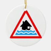 Überschwemmungs-Warnung Keramikornament (Vorne)