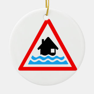Überschwemmungs-Warnung Keramikornament