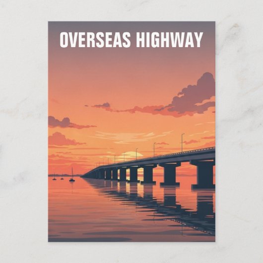 Übersee-Highway Key West Florida Reise Postkarte (Vorderseite)