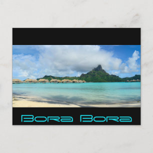 Überseebad Bora Bora Black Panorama Card Postkarte