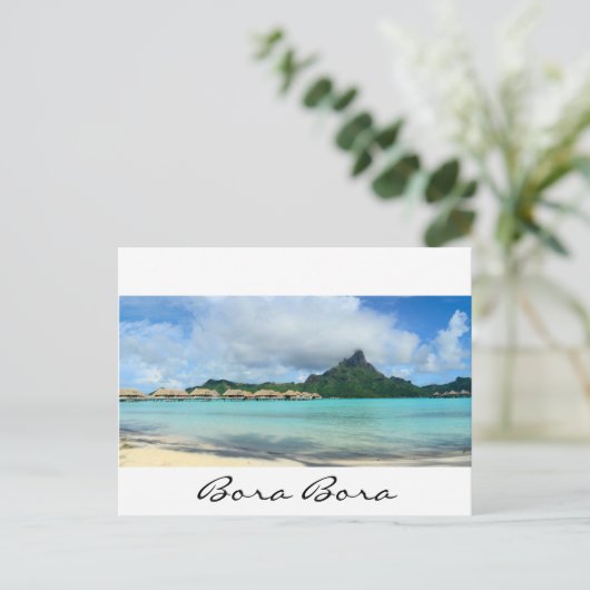 Überseebad Bora Bora Pano Textpostkarte Postkarte (Stehend Vorderseite)