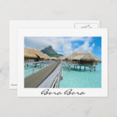 Überseebad Bora Bora weiße Postkarte (Vorne/Hinten)
