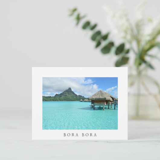 Überseebad Bora Bora weiße Postkarte (Stehend Vorderseite)