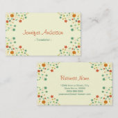 Übersetzer - Chic Nature Stilvoll Visitenkarte (Vorne/Hinten)