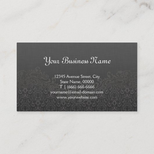 Übersetzer - Elegante Damask Spitze Visitenkarte (Rückseite)