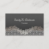 Übersetzer - Elegante Damask Spitze Visitenkarte (Vorderseite)