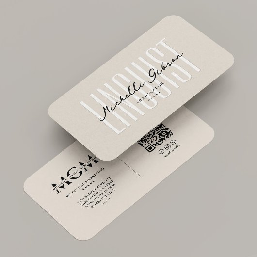 Übersetzer für berufliche Dolmetscher Visitenkarte