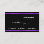 Übersetzer für moderne, violette, schwarze Streife Visitenkarte (Rückseite)