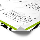 Übersicht 12 Tische mit grün und schwarz lackierte Poster (Ecke)