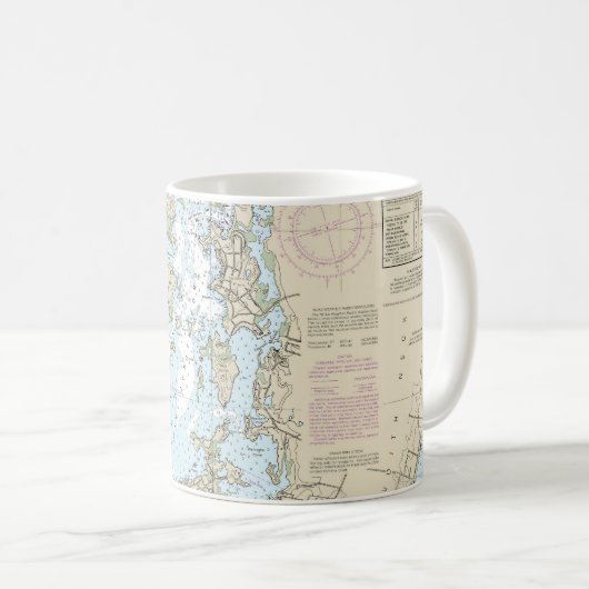 Übersicht 13219 über den Hafen von Point Judith Kaffeetasse (VorderseiteRechts)