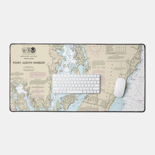 Übersicht 13219 über den Hafen von Point Judith Schreibtischunterlage (Tastatur & Maus)