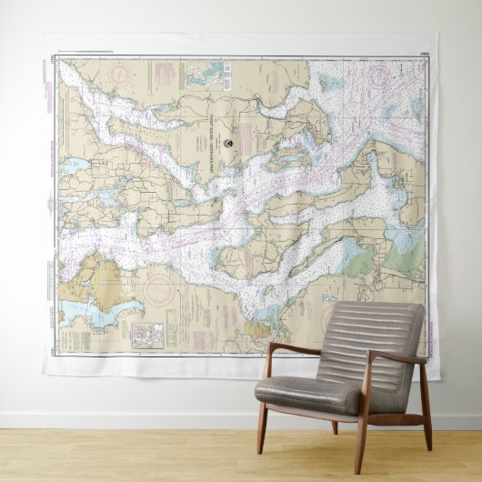 Übersicht 18441 über den Sound-Northern Part Wandteppich (Beispiel (Horizontal))