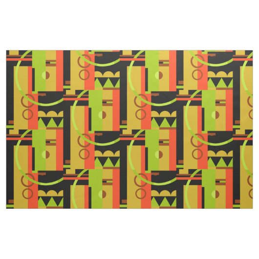 ÜBERSICHT: Art Deco Geometrie, früherer Herbst Stoff (Fat Quarter (45,7 x 55,9 cm))