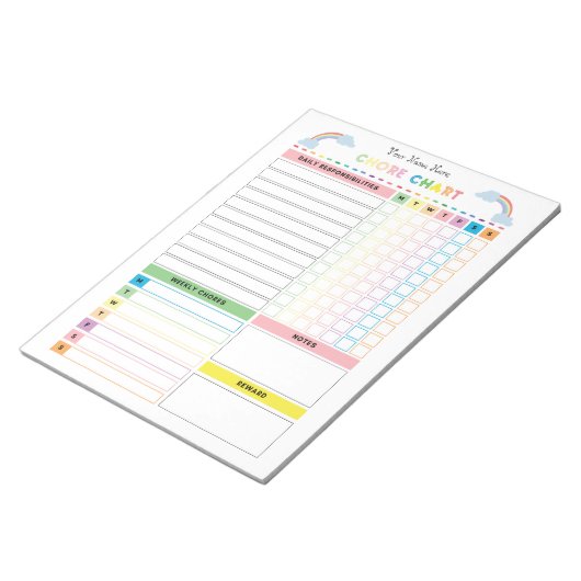 Übersicht Notepad für Kinder mit Belohnungs-Editor Notizblock (angewinkelt)