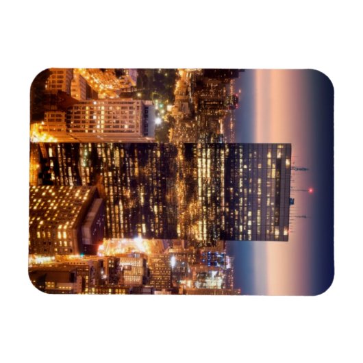 Übersicht über Boston nachts Magnet (Horizontal)