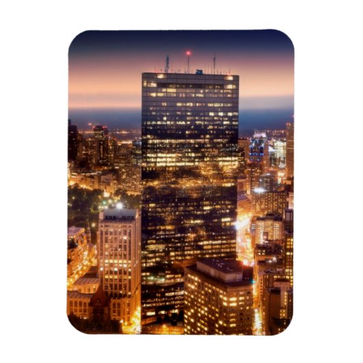 Übersicht über Boston nachts Magnet (Vertikal)