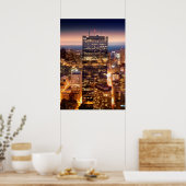 Übersicht über Boston nachts Poster (Küche)
