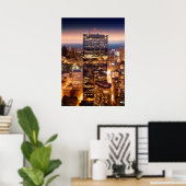Übersicht über Boston nachts Poster (Heimbüro)