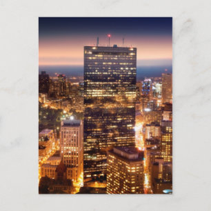 Übersicht über Boston nachts Postkarte