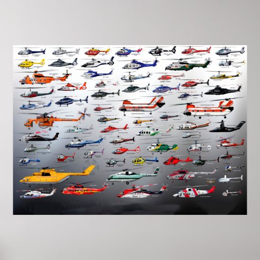 Übersicht über das Helikopter-Poster Poster (Vorne)