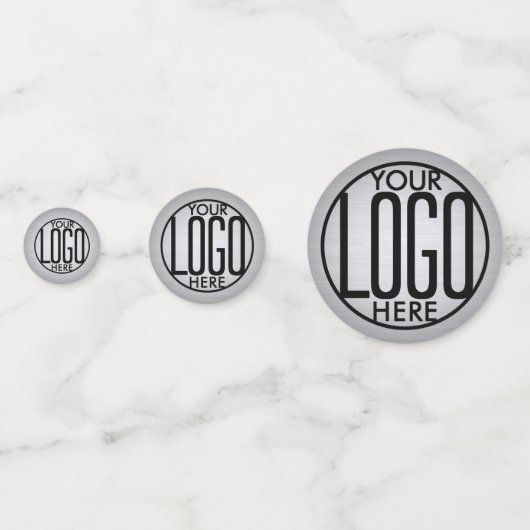 Übersicht über das Party "Firmenlogo" Konfetti (Rückseiten)