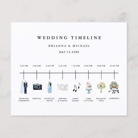 Übersicht über den Hochzeitstag (Vorderseite)