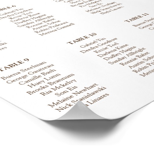 Übersicht über den Hochzeitstag Poster (Ecke)