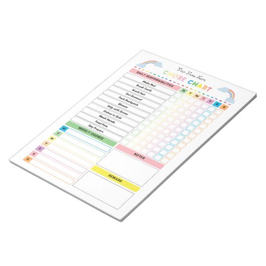 Übersicht über den Notepad für Kinder und zu verwe Notizblock (angewinkelt)