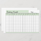 Übersicht über den Sinken des Fonds Briefpapier (Vorne/Hinten)