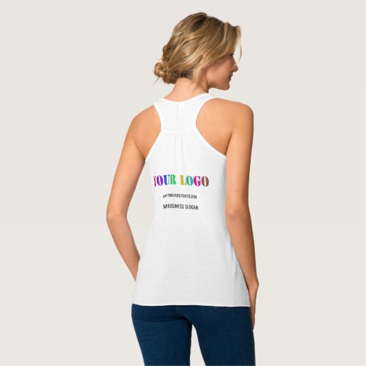 Übersicht über den Text von Firmenlogo Tank Top (Rückseite Vollansicht)