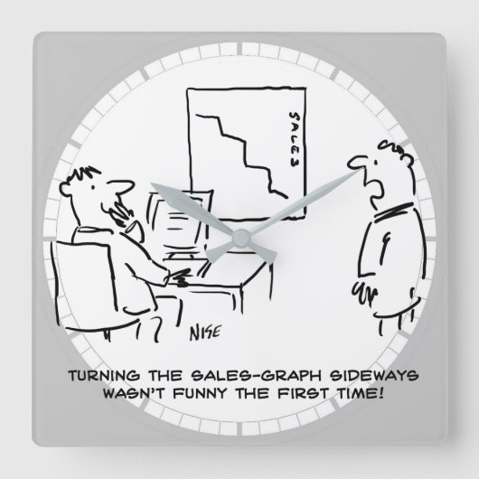 Übersicht über den Verkauf von Büros Quadratische Wanduhr (Vorderseite)