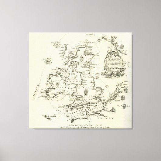 Übersicht über den Verlauf der spanischen Armada Leinwanddruck (Vorderseite)