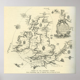 Übersicht über den Verlauf der spanischen Armada Poster