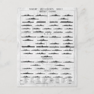 Übersicht über die Anerkennung von Schiffen aus de Postkarte